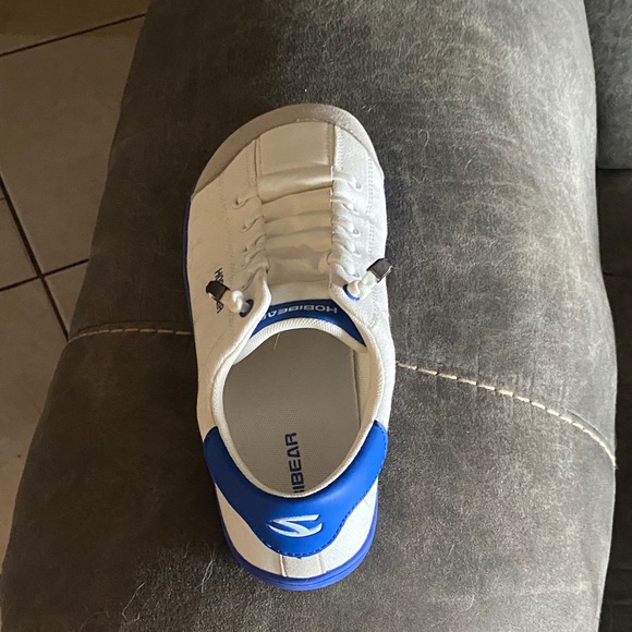 Hobibear Women's White and Blue Sneakers - Picture 2 of 3